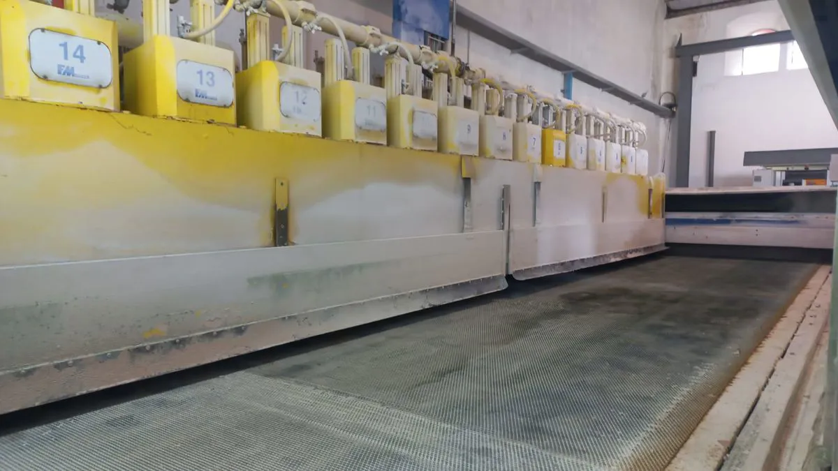 Automatic line polishing marble slabs Effemeccanica 